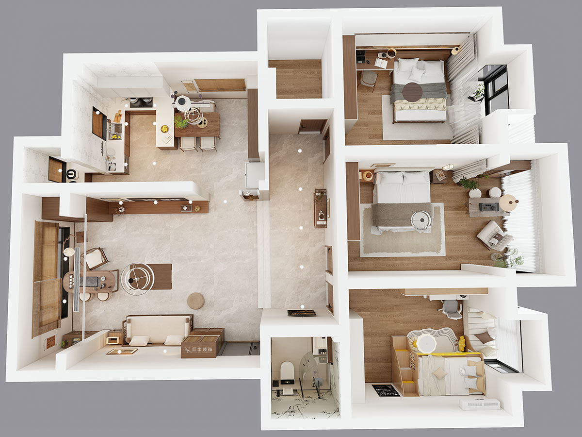 魏明花｜新理想佳園38-603-140㎡-宋氏美學風格｜3室2廳2衛(wèi)｜二手房裝修｜定制家｜全包14