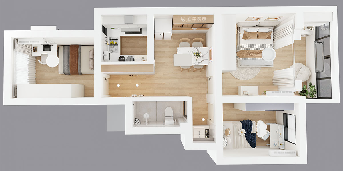 劉小勇｜新河二村154號6-401-62㎡-現(xiàn)代簡約風格｜3室1廳1衛(wèi)｜老房裝修｜定制家｜全包8