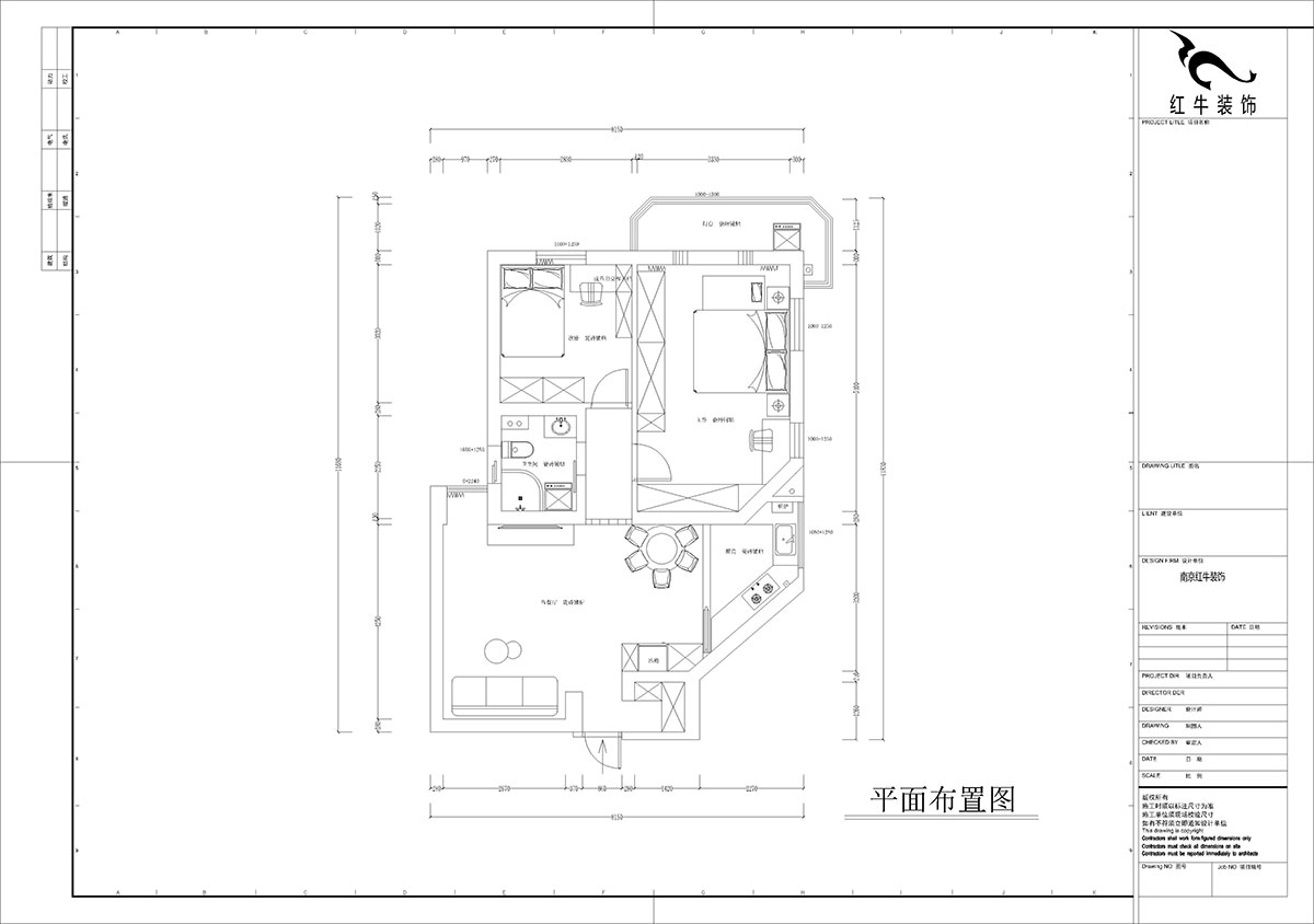 孟憲濤｜金寶花園5-2701-82㎡-簡約中古風格｜2室1廳1衛(wèi)｜老房裝修｜定制家｜全包10萬｜00_02平面布置圖